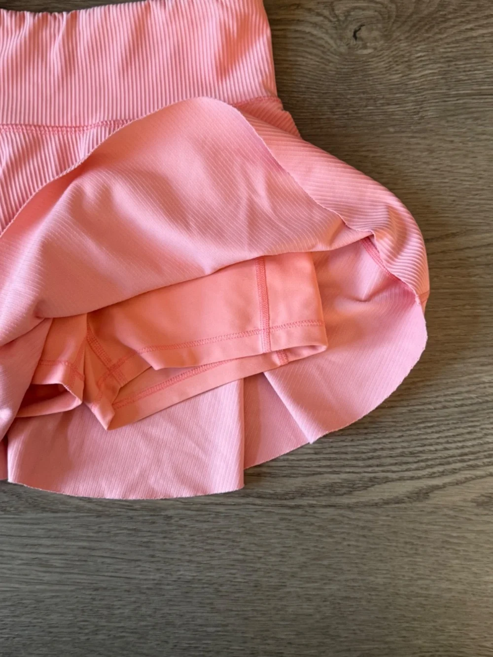 Old Navy Active PowerSoft Girls 2 Piece Tennis Set Coral Pink Ribbed Skort